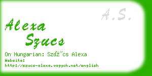 alexa szucs business card